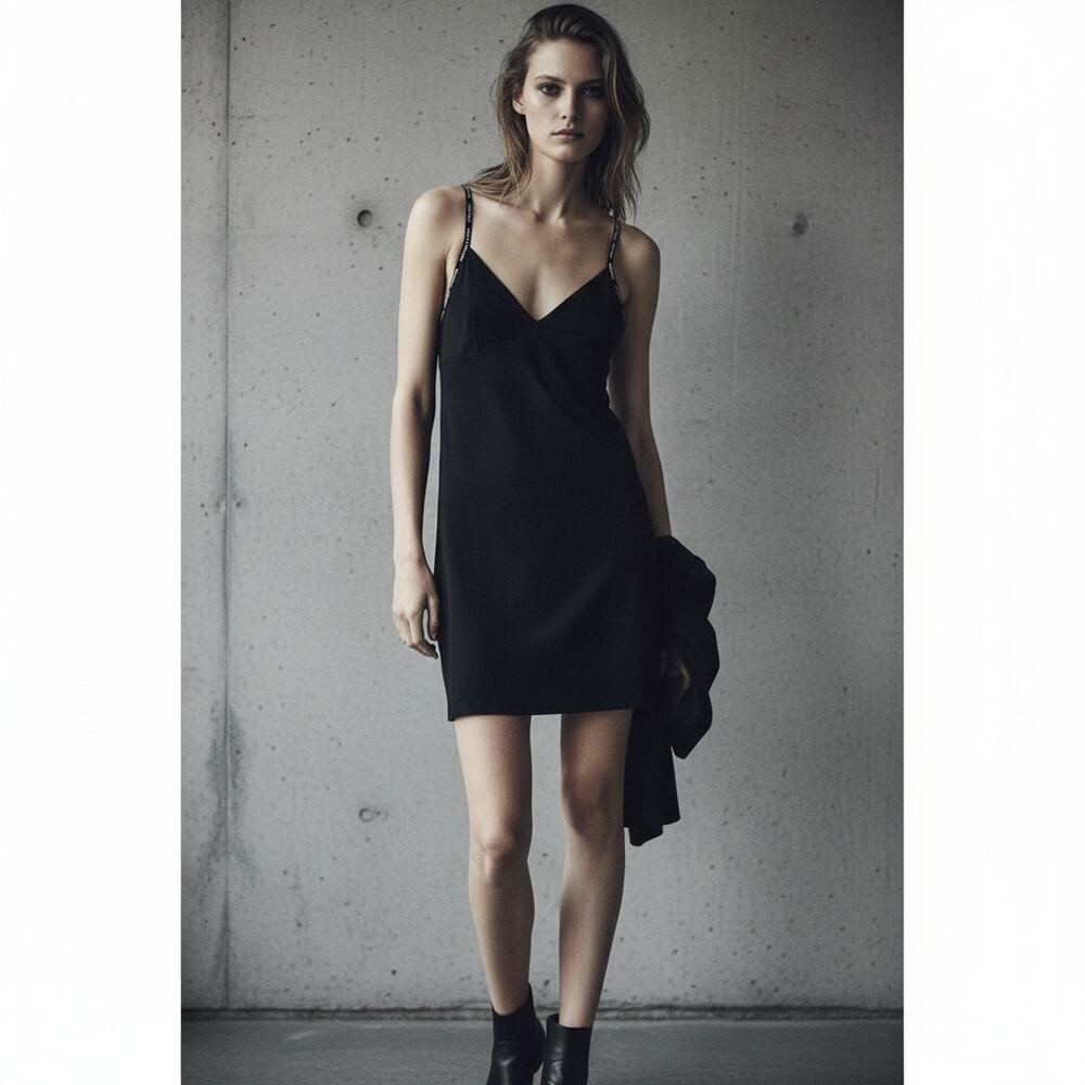 Calvin Klein Black Slip Mini Dress